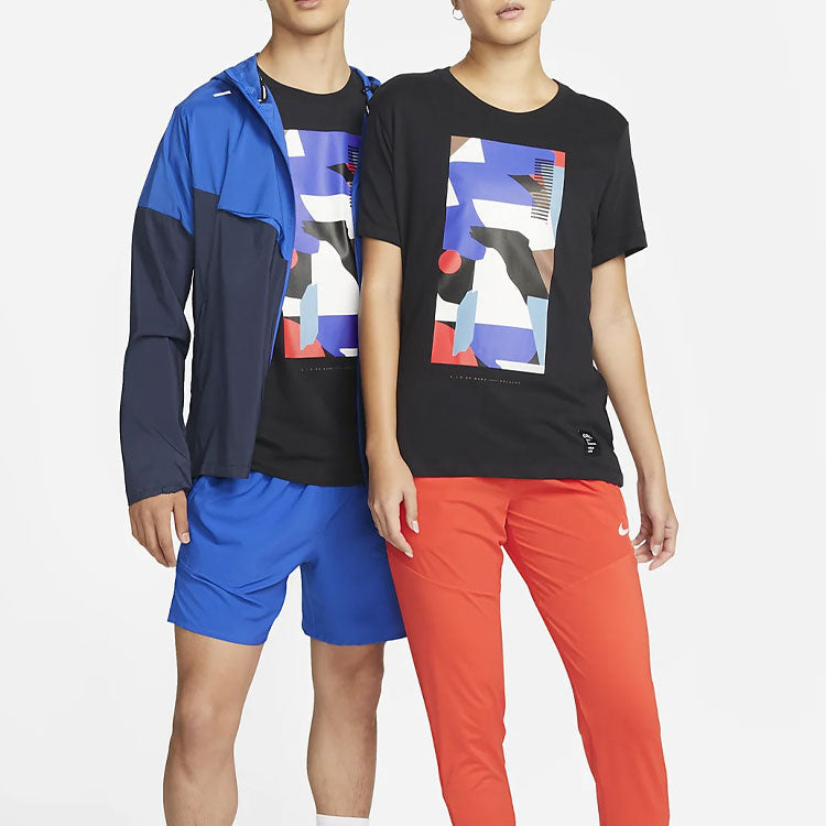 Nike Dri-FIT A.I.R. Casual Logo Printing Round Neck Pullover Short Sleeve Black T-Shirt DR7667-010