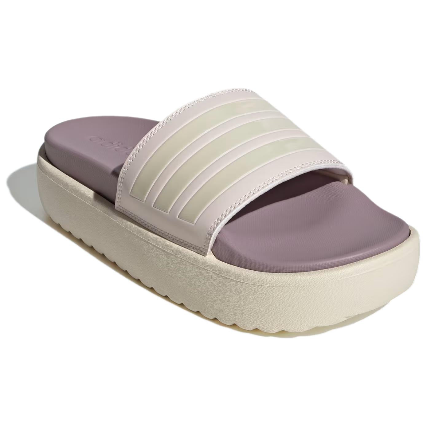 (WMNS) adidas Adilette Platform Slides Asia Sizing 'Mauve Wonder White' IF1620