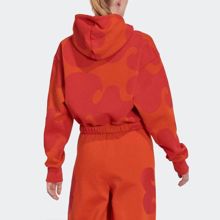 (WMNS) adidas X Marimekko Crop Hoodie 'Orange' HJ7306