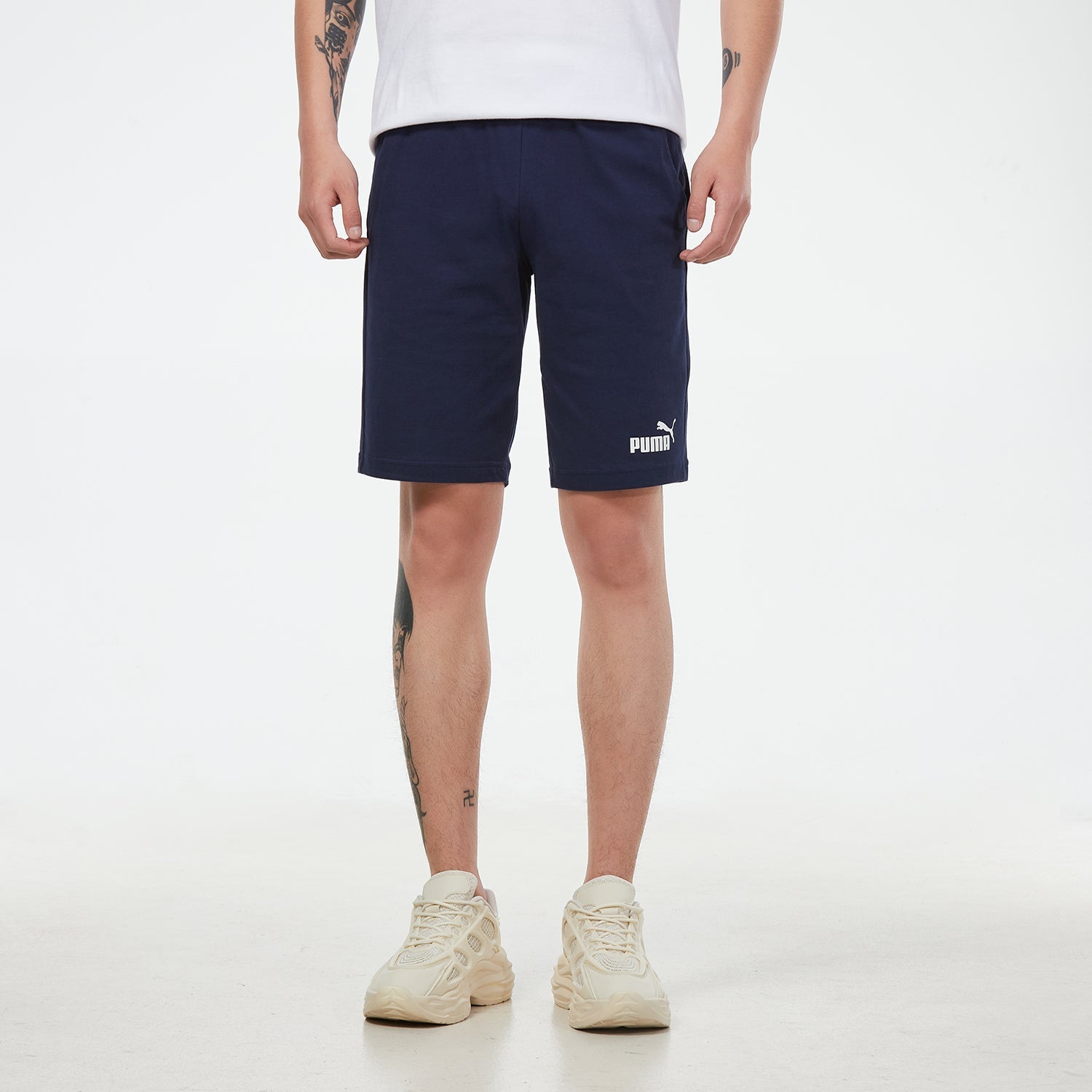 PUMA Essentials Short 12" Cotton 'Navy White' 588722-06
