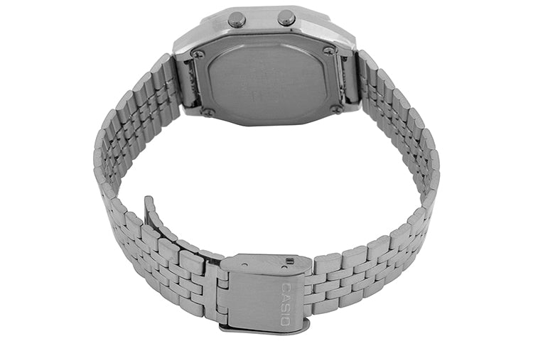 CASIO Waterproof Unisex Black DialSilver Strap Unisex Mens BlackSilver Digital LA680WA-1B-TAIWAN