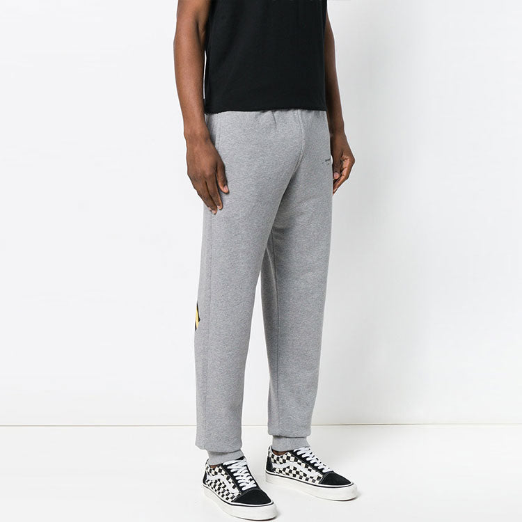 Men's Off-White SS21 Drawstring Logo Yellow Arrow Sports Pants/Trousers/Joggers Slim Fit Gray OMCH008E181920250760