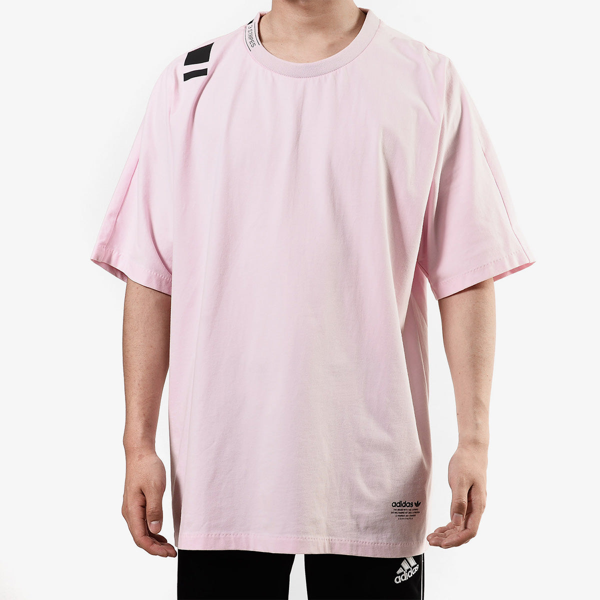 adidas originals Colorblock Athleisure Casual Sports Round Neck Short Sleeve Pink CV5812