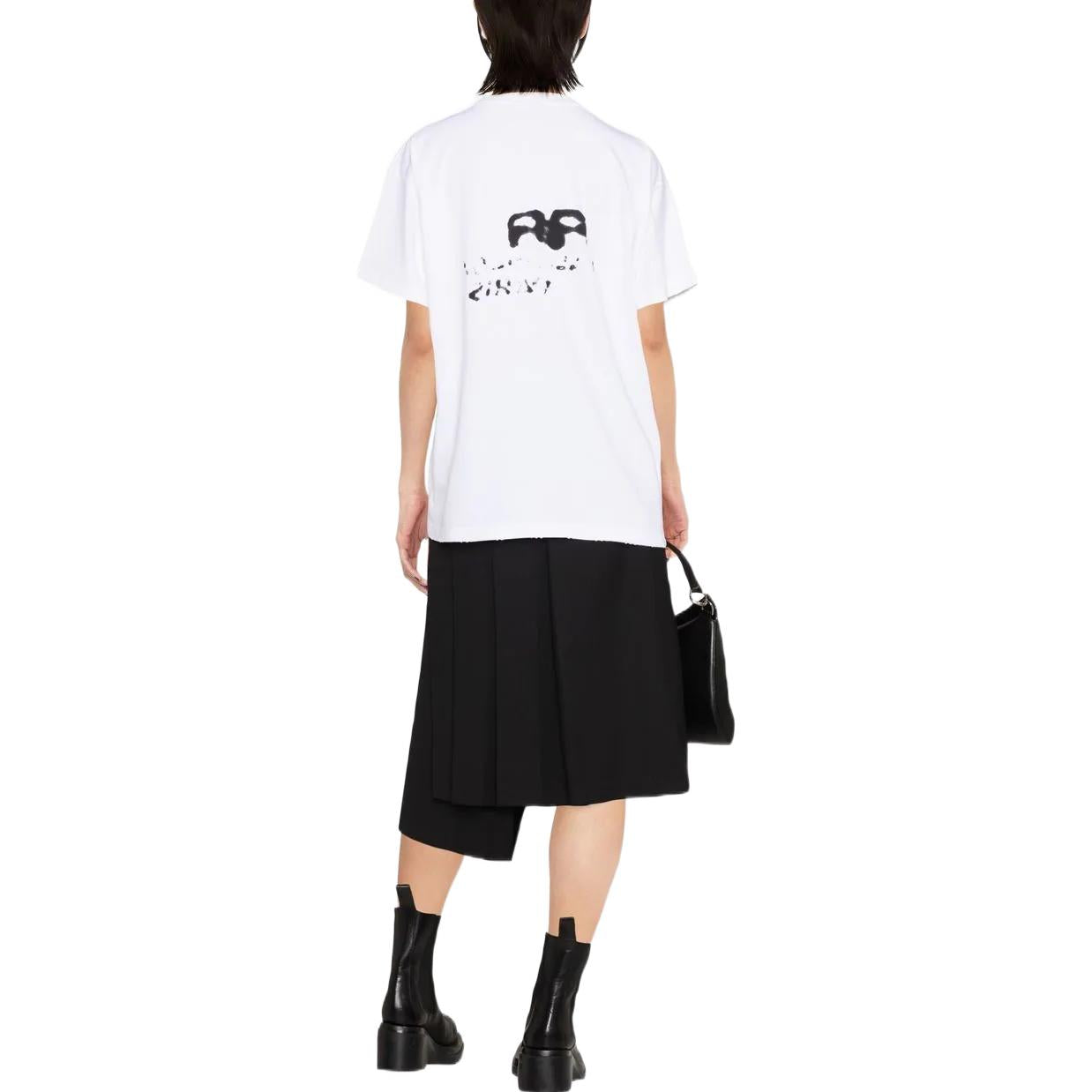 (WMNS) Balenciaga Hand-Drawn BB Icon T-shirt Medium Fit 'White' 612965TNVN49040
