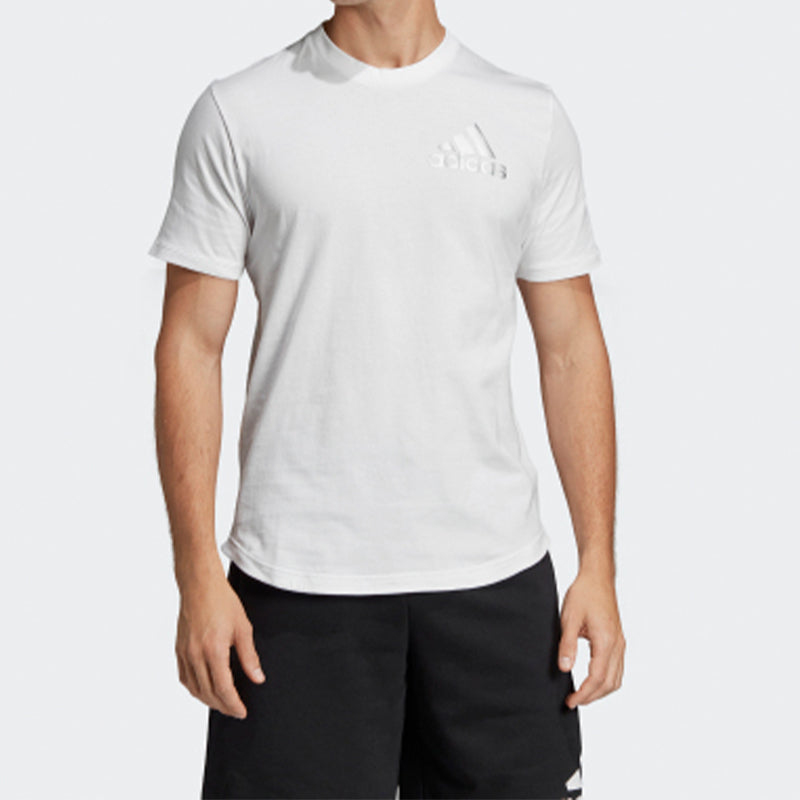 adidas Training Sports Solid Color Round Neck Short Sleeve White DX7722