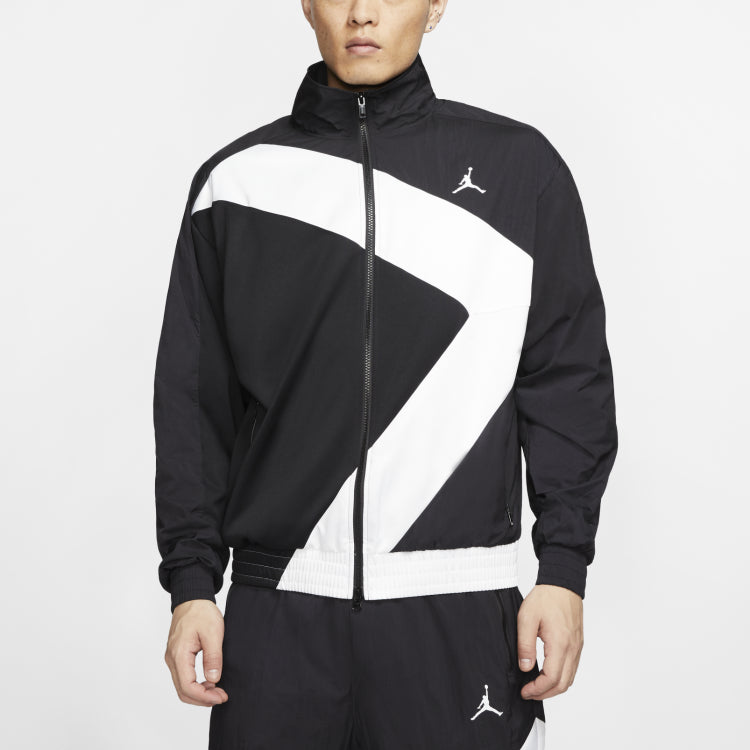 Air Jordan Wings Diamond Retro Sports Running Training Stand Collar Jacket Black CI7916-010