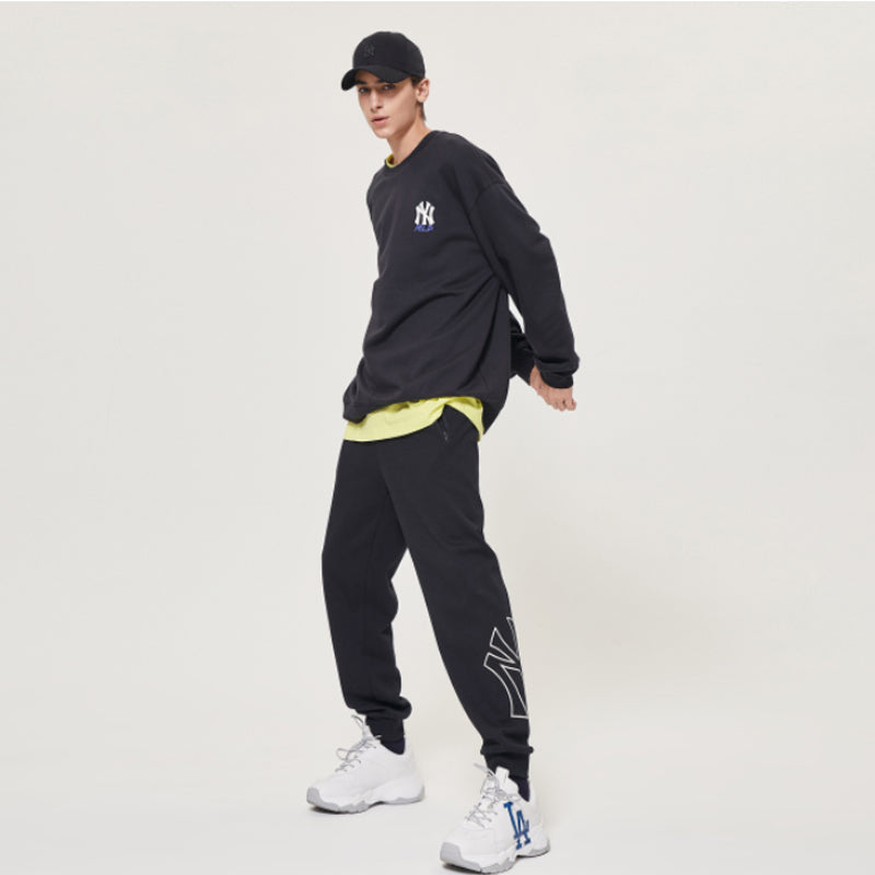 MLB New York Yankees Logo Printing Long-Sleeve Fleece Unisex Black 31MT04941-50L