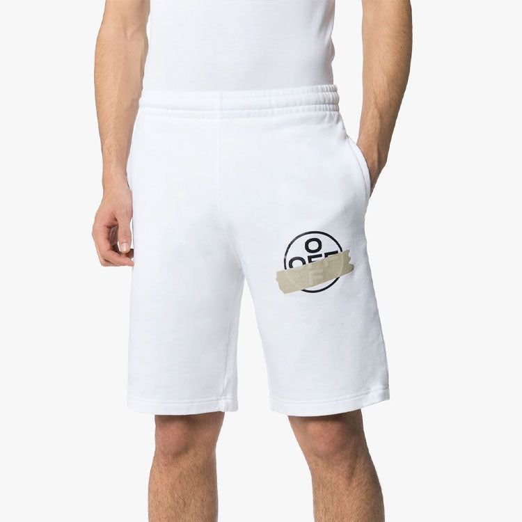 Off-White Logo Printing Sports Shorts White OMCI006R20E300020148