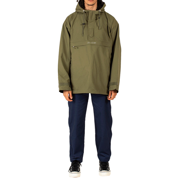 Men's Converse x Kim Jones Crossover Casual Sports Half Zipper Hooded Jacket Military Green 10021731-A02