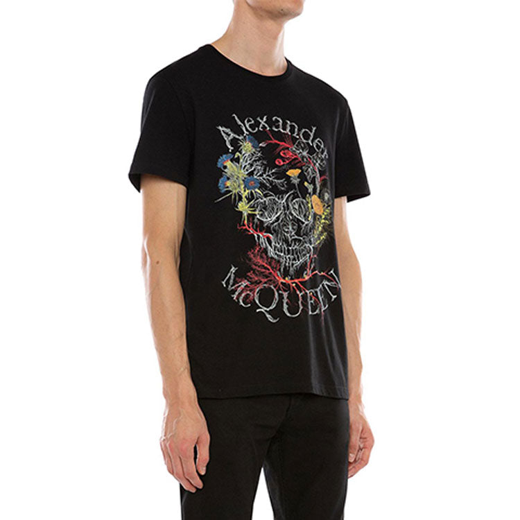Men's Alexander McQueen Printing Short Sleeve Black 595649-QOZ59-0901