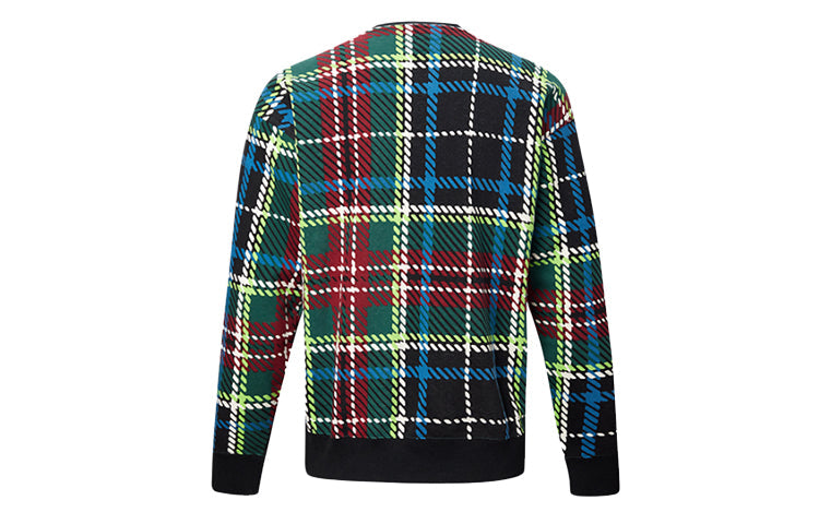 Men's Converse Plaid Pattern Logo Printing Round Neck Pullover 10019970-057