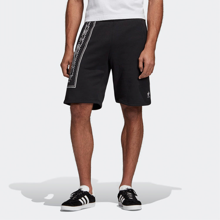 adidas originals Bandana Short Printing Casual Straight Sports Shorts Black EB4083