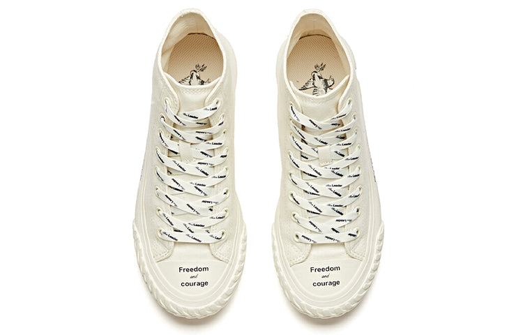 (WMNS) ANTA x Robert Geller Life Series Sneakers Canvas High 'Eagle White Black' 12948680-12