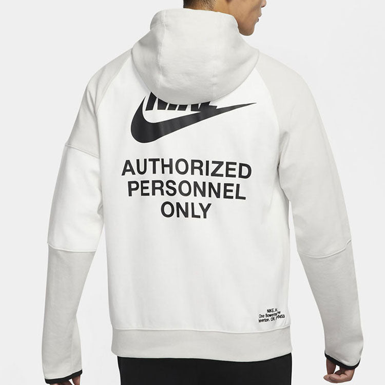 Men's Nike Training Sports logo Casual Hooded Jacket Autumn White DM6549-072