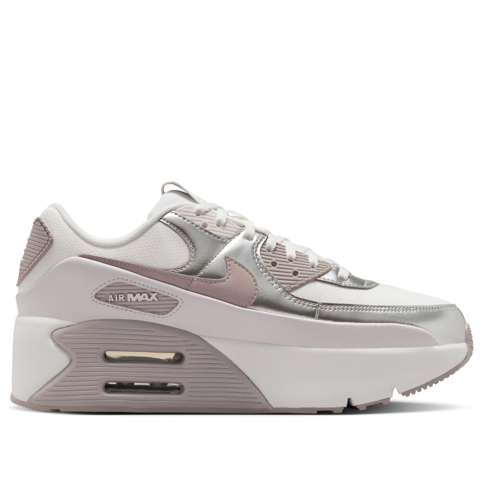 (WMNS) Nike Air Max 90 LV8 'Summit White Bust Gray Metallic Platinum' IB0170-101