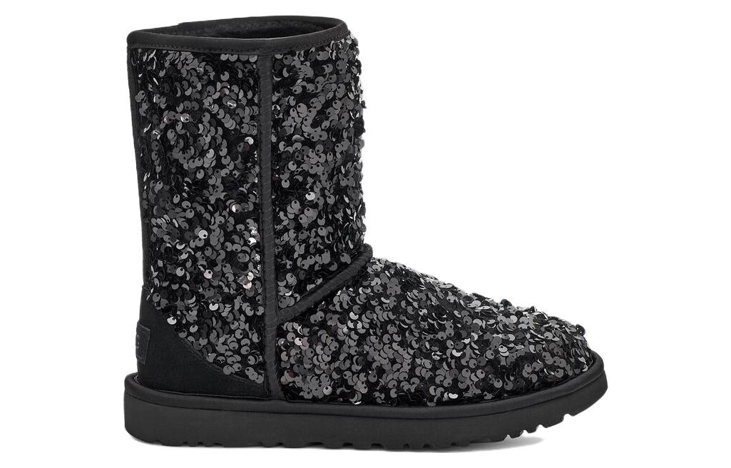 (WMNS) UGG Classic Short 'Sequin Black Grey' 1130650-BLK