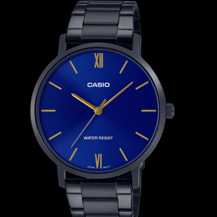 Casio Dress Classic Minimalistic Analog Steel Strap Watch 'Blue Black' MTP-VT01B-2B