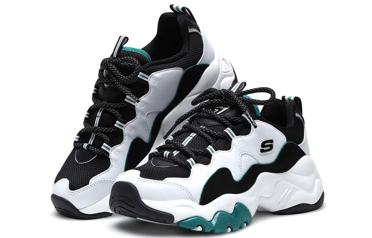 Skechers D'Lites 3.0 low running Shoes Black/White/Green 999878-WGRN