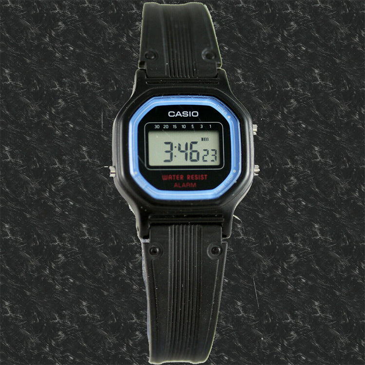 Men's CASIO CLASSIC Blue Sports Numeric Watch Mens Black Digital LA-11WB-1