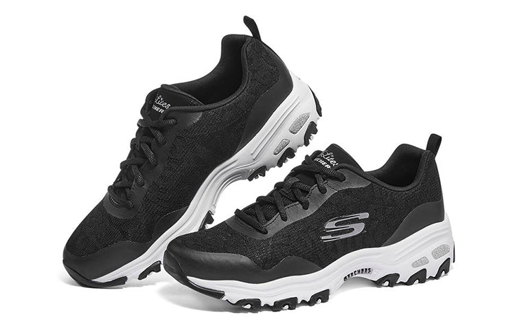 (WMNS) Skechers D'Lites 1.0 low Dad Shoes GS Black/White 896027-BKW