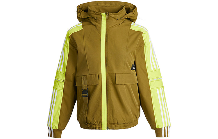 (WMNS) adidas Str Jkt Warm Training Sports Storage Simple Hooded Fleece Lined Jacket Yellow GP0623