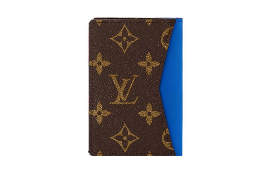 LOUIS VUITTON Pocket Organizer Monogram Macassar Canvas 'Blue' M82956