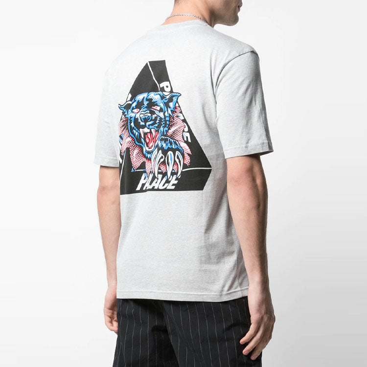 Men's PALACE Ripped Chest logo Printing Short Sleeve Gray P17TS077T