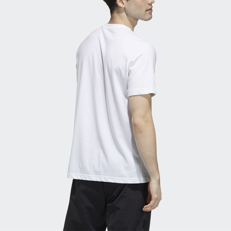 Men's adidas neo Logo Alphabet Printing Sports Short Sleeve White T-Shirt GP4880