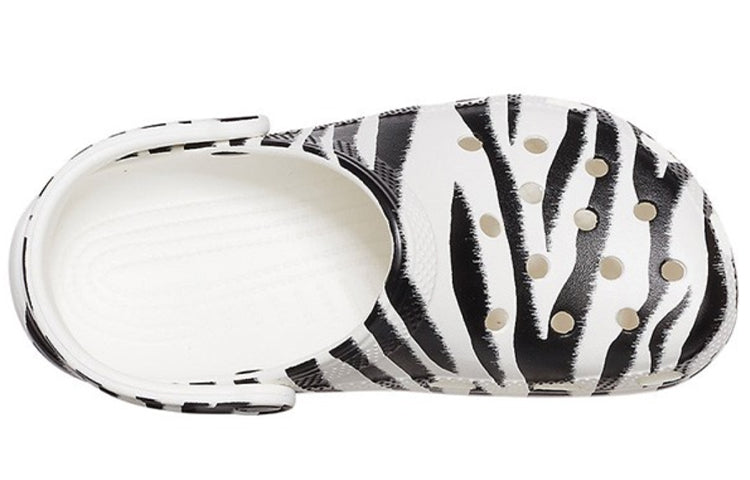 Crocs Classic Clog animal Printing Beach Sandals Black White 206676-1DE
