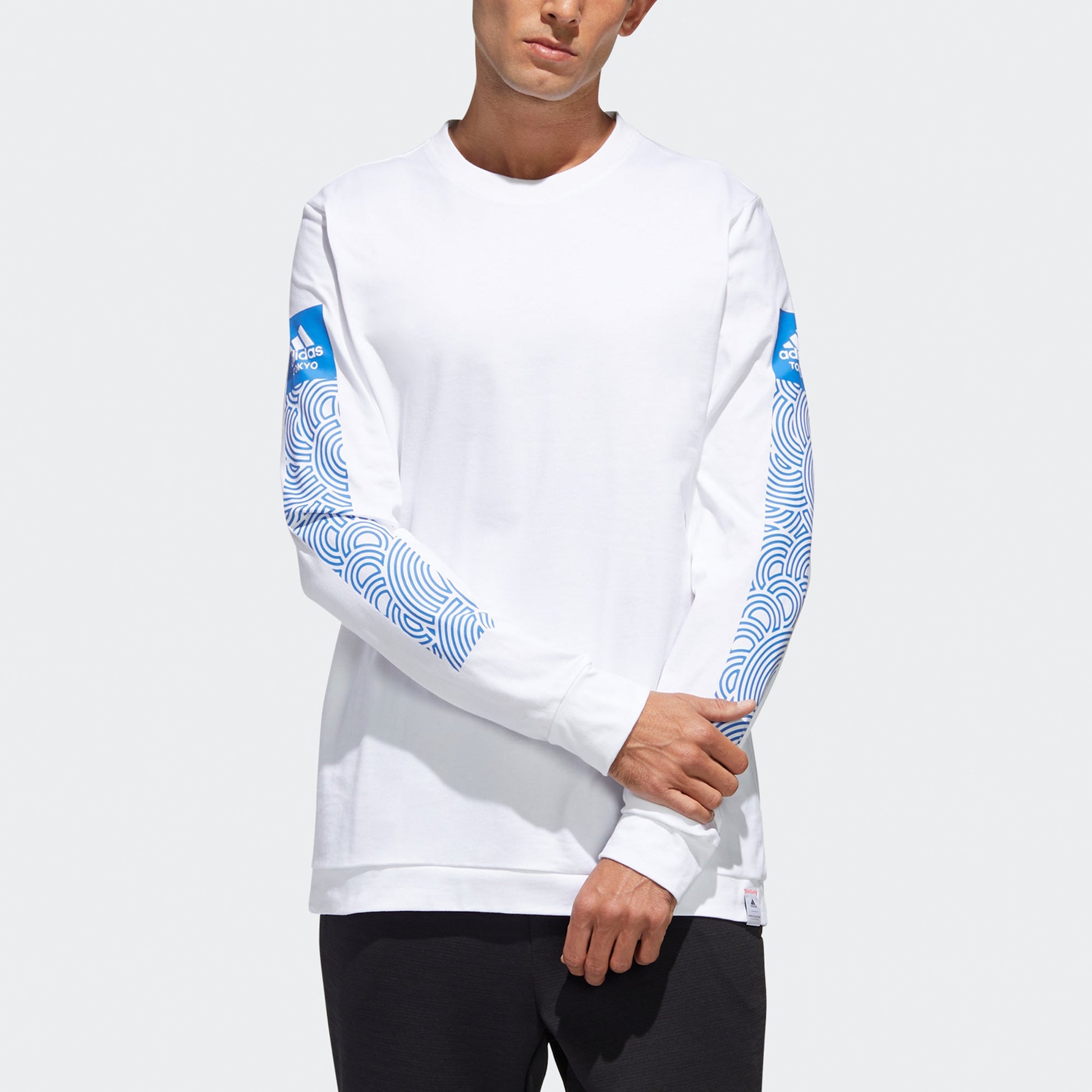 adidas x Takahashi Riko Crossover Ls Tee M Hiroko Geometry Printing Loose Sports Long Sleeves White GD4977