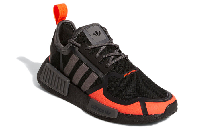 (GS) adidas NMD_R1 'Black Solar Red' GV7350