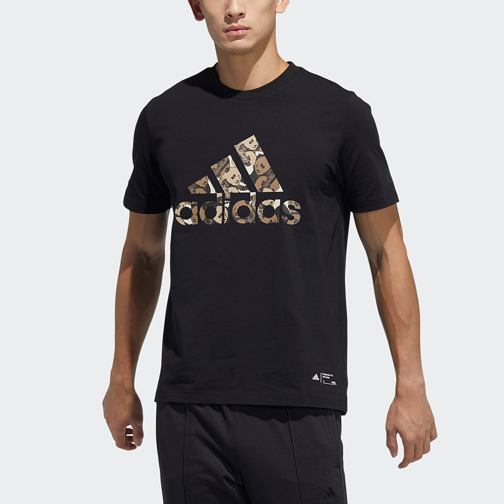 adidas China Tee M Panda Crew Neck Sports Short Sleeve Black GP1850