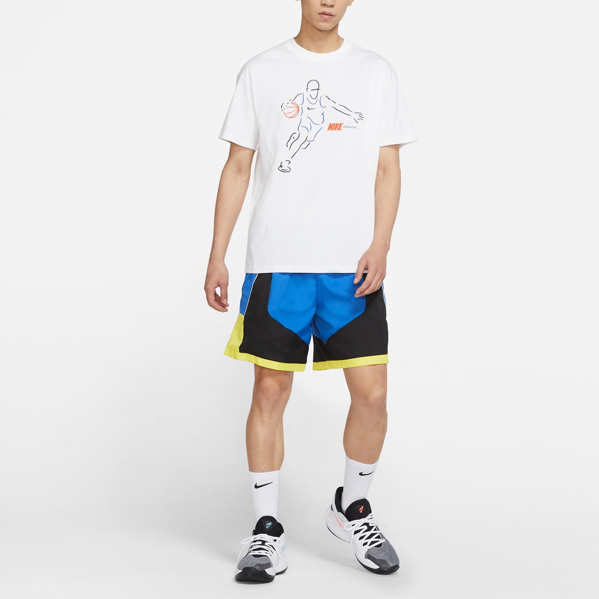 Nike Basketball Embroidered Athleisure Casual Sports Short Sleeve White DJ1589-100