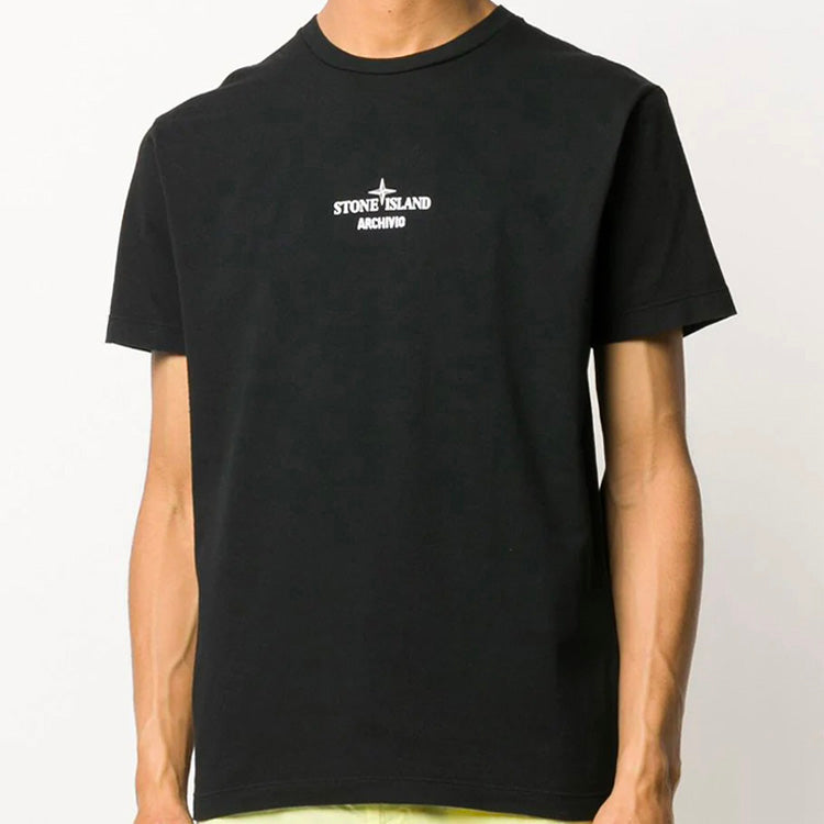 STONE ISLAND Archivio Print Tee Back Pattern Short Sleeve Unisex Black 72152NS92-V0029