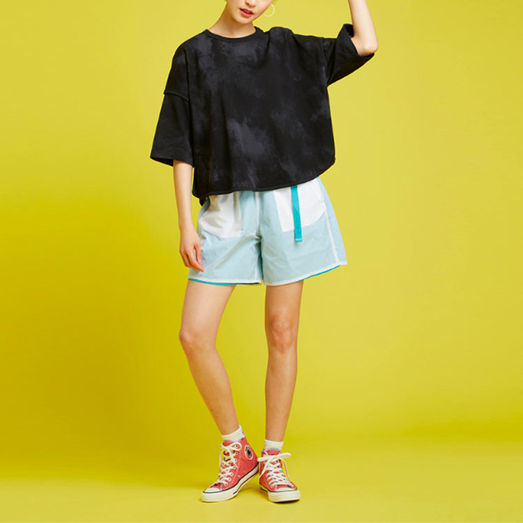 (WMNS) Converse Loose Mesh Breathable Short Sleeve Black 10021458-A02