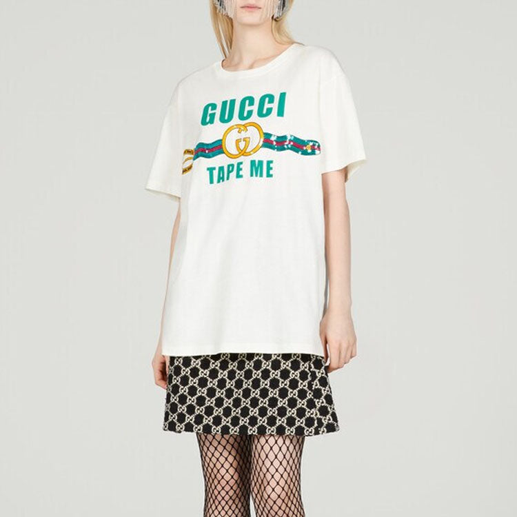 Gucci Tape Me Cotton T-Shirt 'White' 717422-XJFM6-9088