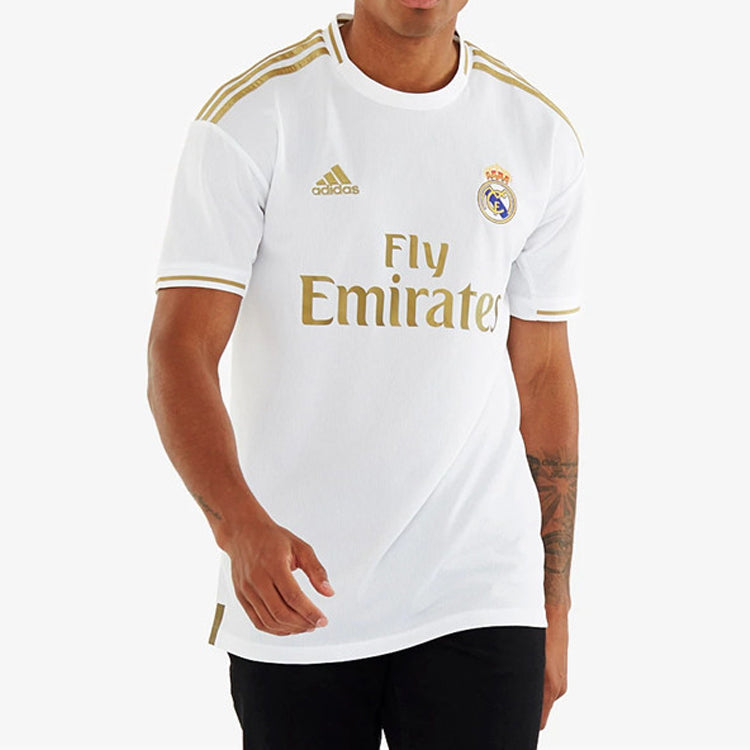 adidas real Madrid 19-20 Season Fan Edition Home Alphabet Logo Stripe Sports Soccer/Football Short Sleeve Jersey DW4433
