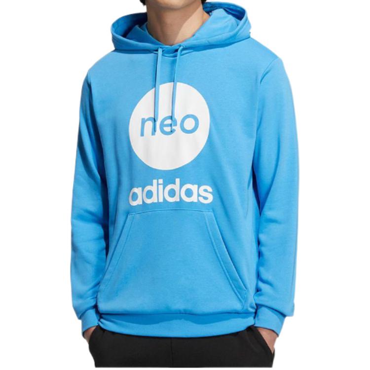 adidas Neo Logo Casual Hoodie 'Blue' HM2001