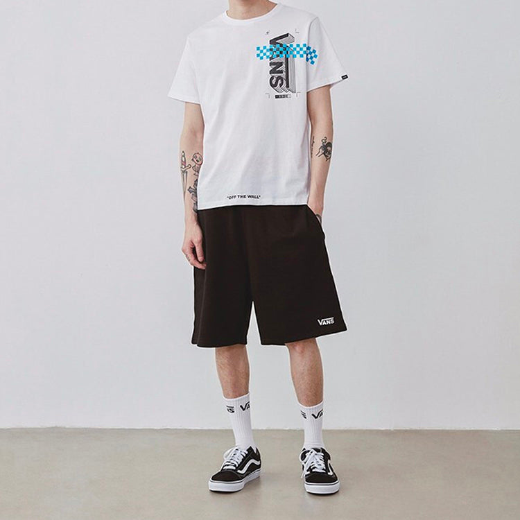 Men's Vans Alphabet Printing Round Neck Short Sleeve White VN0A4P43WHT