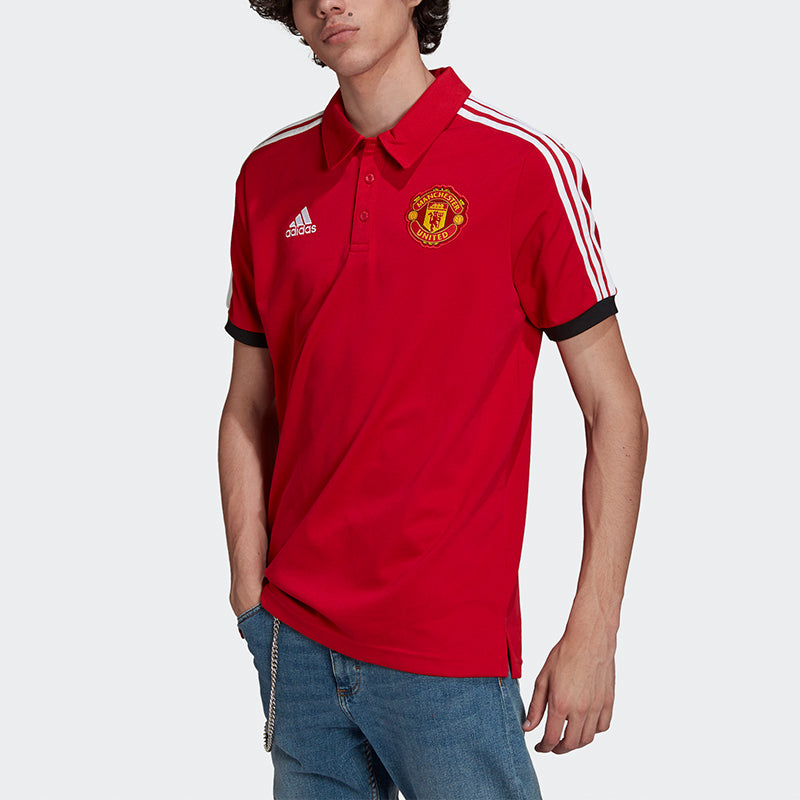 adidas Manchester United Athleisure Casual Sports Short Sleeve Training polo Red GR3898