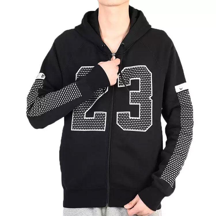 Men's Air Jordan Numeric Printing Zipper Sports Jacket Black 872855-010
