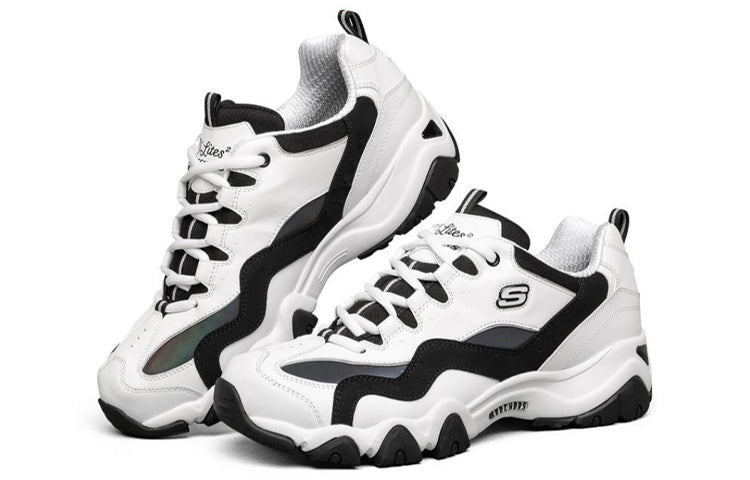 Skechers D lites 2.0 Running Shoes White/Black/Grey 666157-WBMT