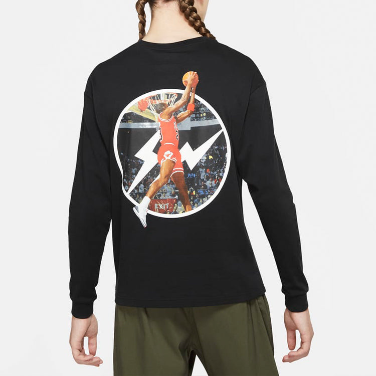 Air Jordan x Fragment Design FW Crew Neck Pullovers Street Style Collaboration Men Black DA2982-010