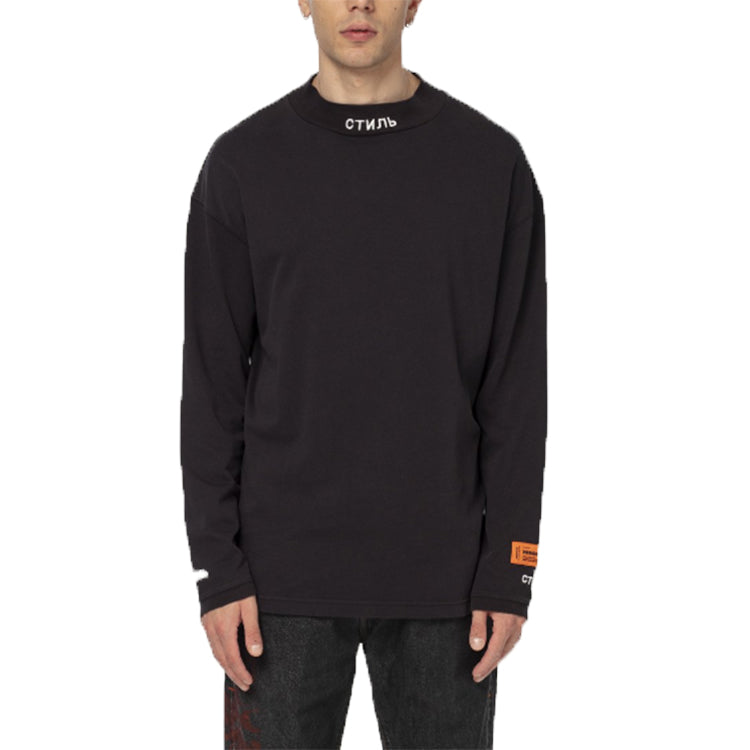 Men's HERON PRESTON High Collar Long Sleeves Black HMAB010S209130111001
