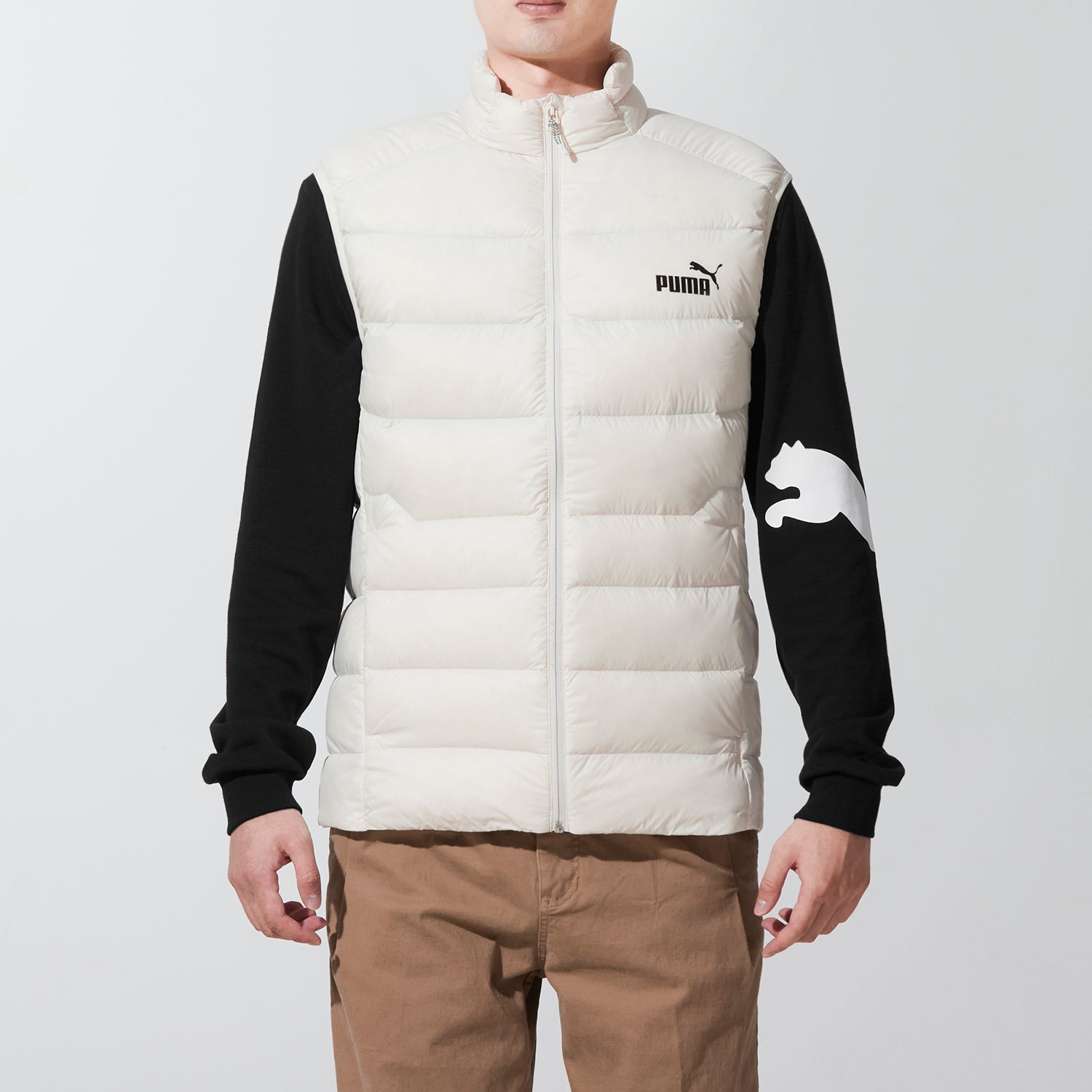 PUMA Logo Down Vest 'Ivory ' 534541-73