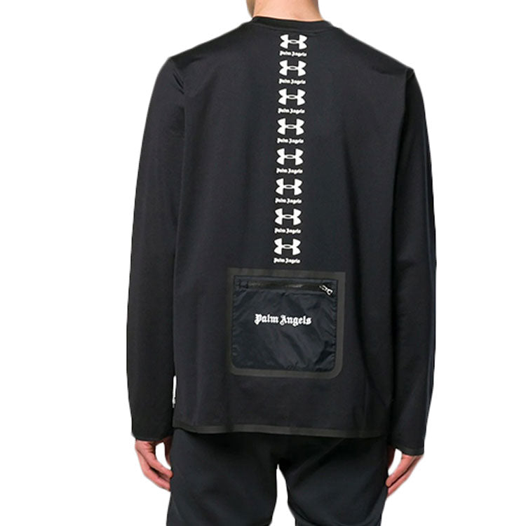 Men's PALM ANGELS Round Neck Long Sleeves Black PMAB015S19590071-1001