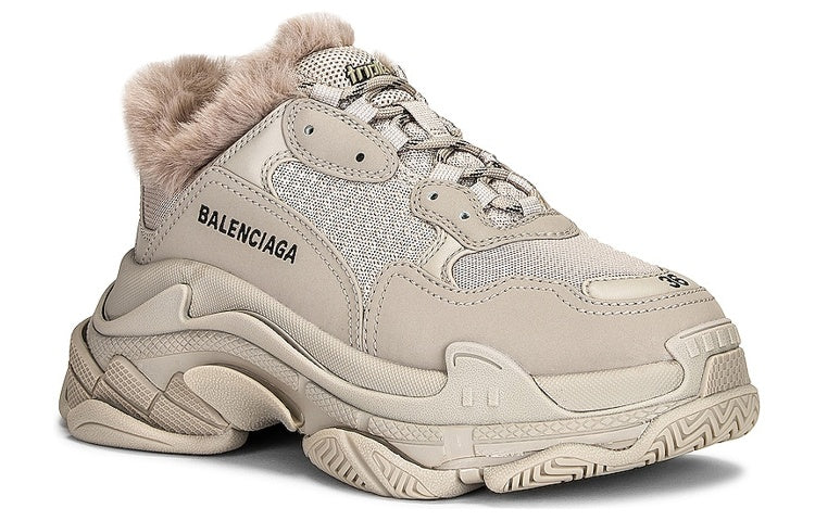 (WMNS) Balenciaga Triple S 'Fake Fur - Beige' 668562W3CQ59710
