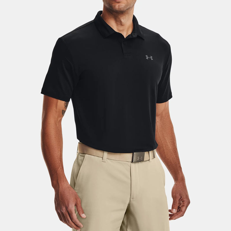 Men's Under Armour Performance Polo 2.0 Golf Sports Breathable Short Sleeve Polo Shirt Black 1342080-001