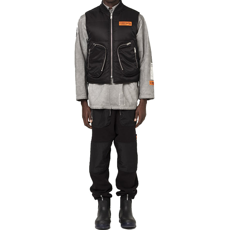 Men's HERON PRESTON Functional Sleeveless Vest Jacket Black HMEA049F20FAB0031000