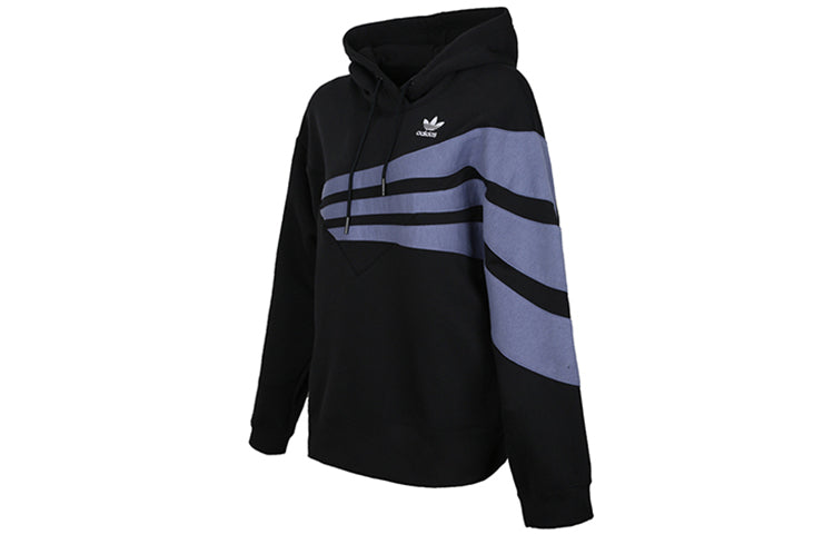 (WMNS) adidas originals Athleisure Casual Sports Stripe Hoodie Black DU8473